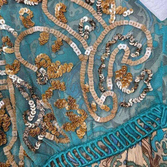 NWT Anthropologie Ranna Gill Beaded Maxi Dress 4 Whimsygoth Wedding Fairy Boho - Picture 13 of 14